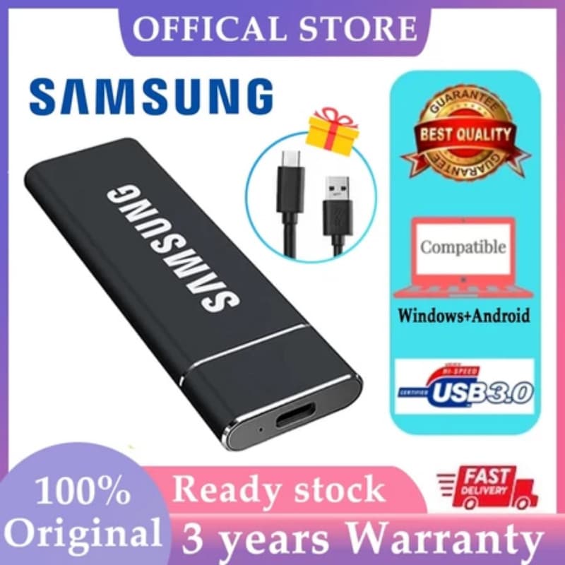 Samsung HD Externos SSD  8TB/16TB/30TB  USB3.0 Externo Hard Drive 4TB  Portable Solid State Drive 1TB/2TB HDD