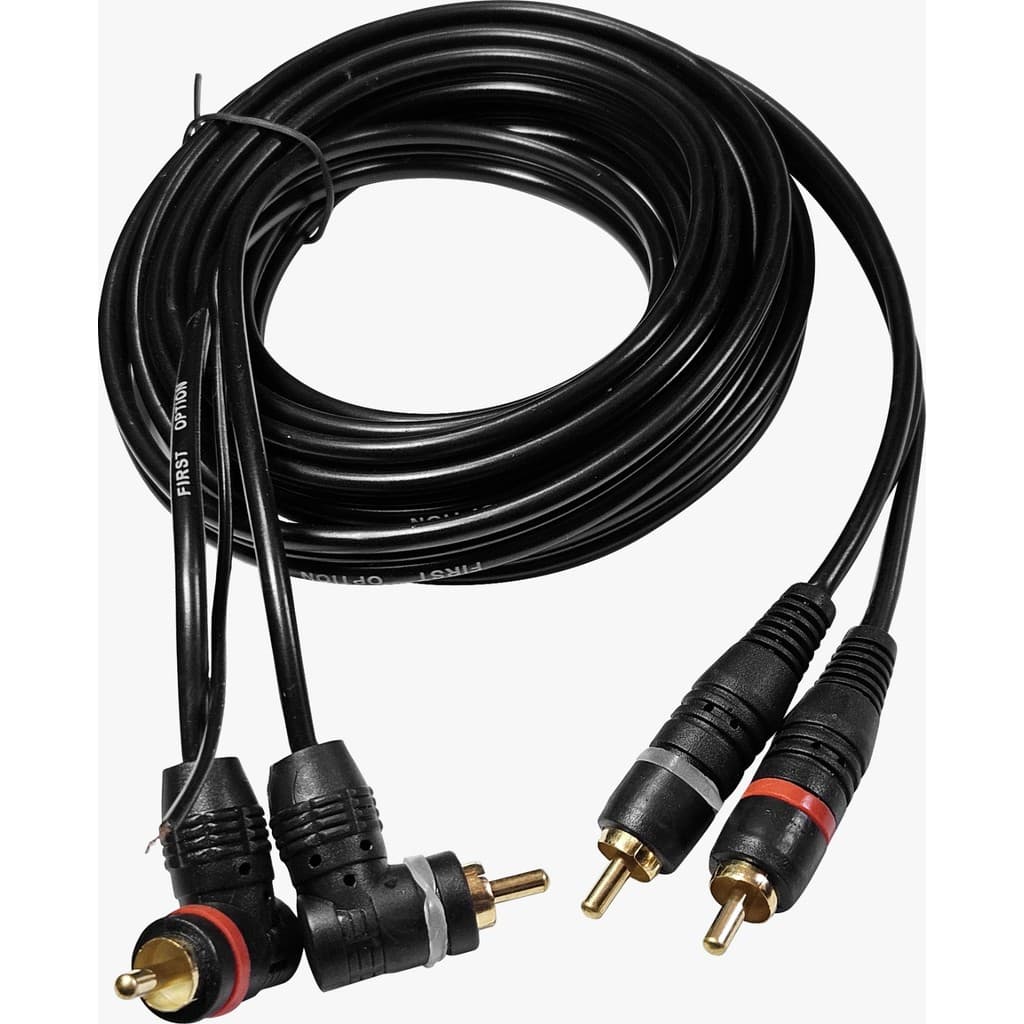 Cabo de Áudio RCA 04 FO-RCA-B3M 3 Metros Comprimento (2 Macho Reto + 2 Macho Angular) Fléxivel