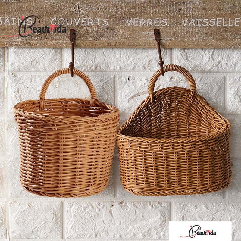 Cesta De Vime Para Pendurar Na Parede/Cozinha