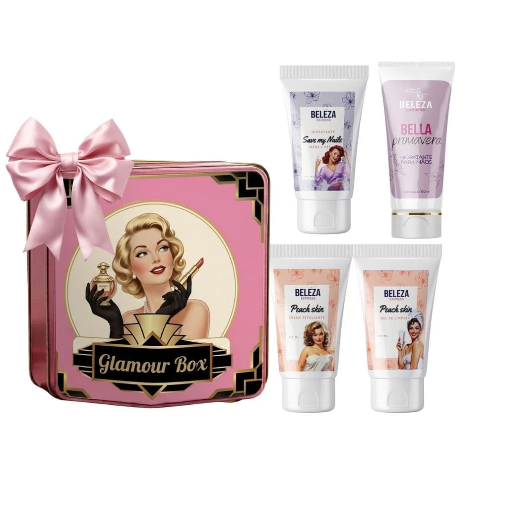 Kit Presente Glamour Box Special Edition  Beleza Express rosa