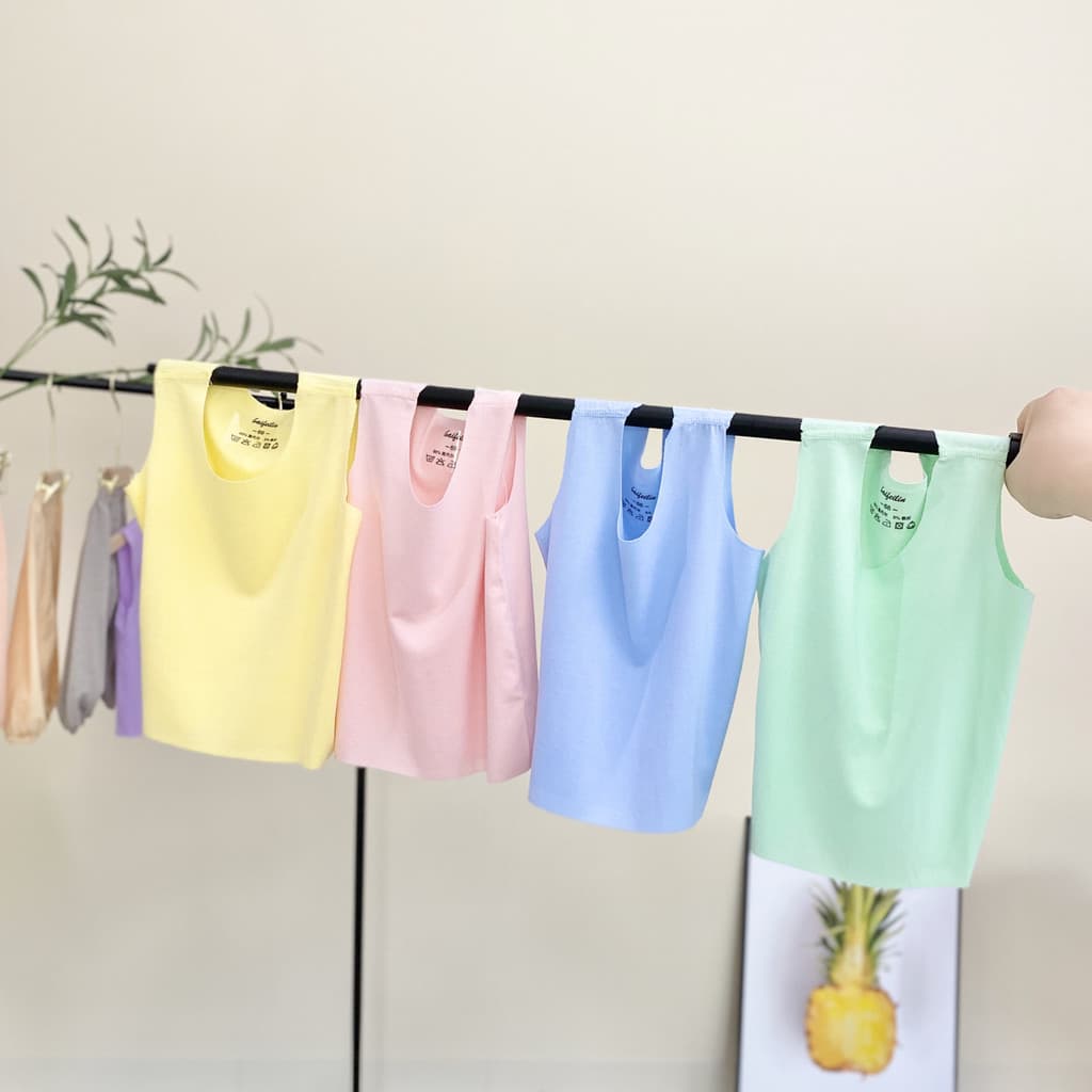 Crianças Modal colete infantil verão estilo fino meninos meninas roupas sem costura sem mangas bebê desossado topo