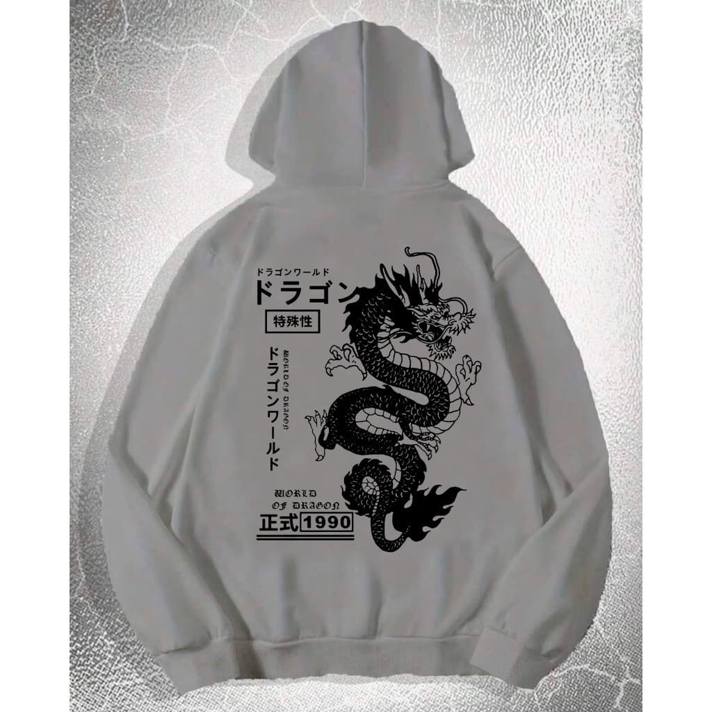 Moletom Canguru Masculino Dragão Chinês Com Capuz E Bolso Casaco Inverno Blusa de Frio