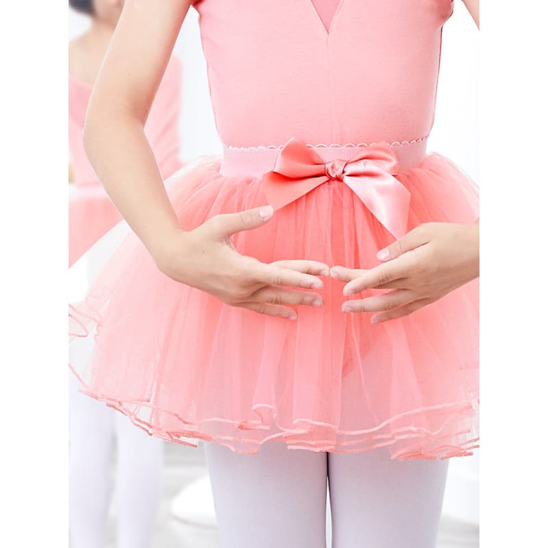 Crianças roupas de prática de dança meninas dança inchado gaze saia Ballet rosa branco gaze saia curta