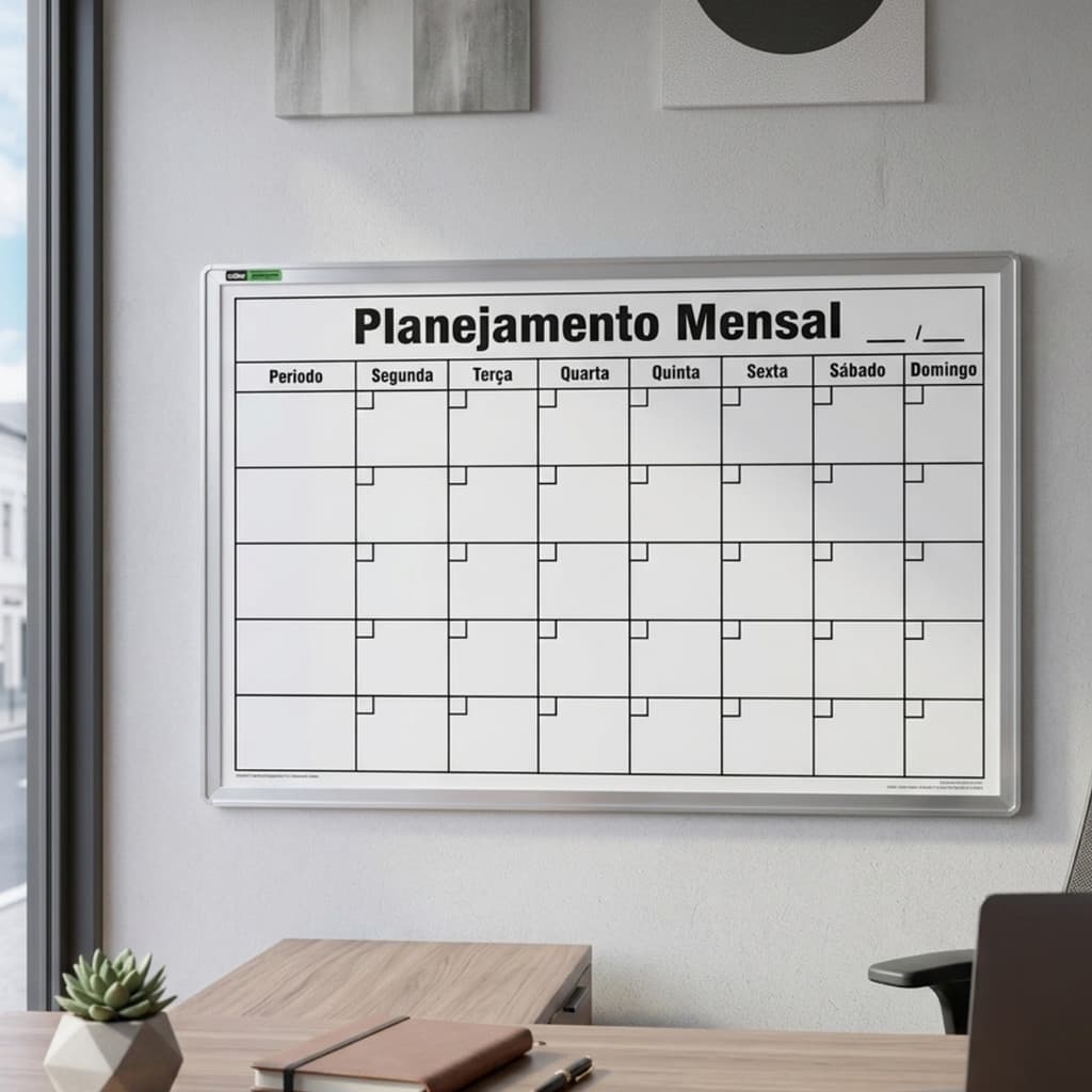 Quadro Branco Planejamento Mensal 90x60 Souza Agenda Organização Escritório Casa Oficial Premium