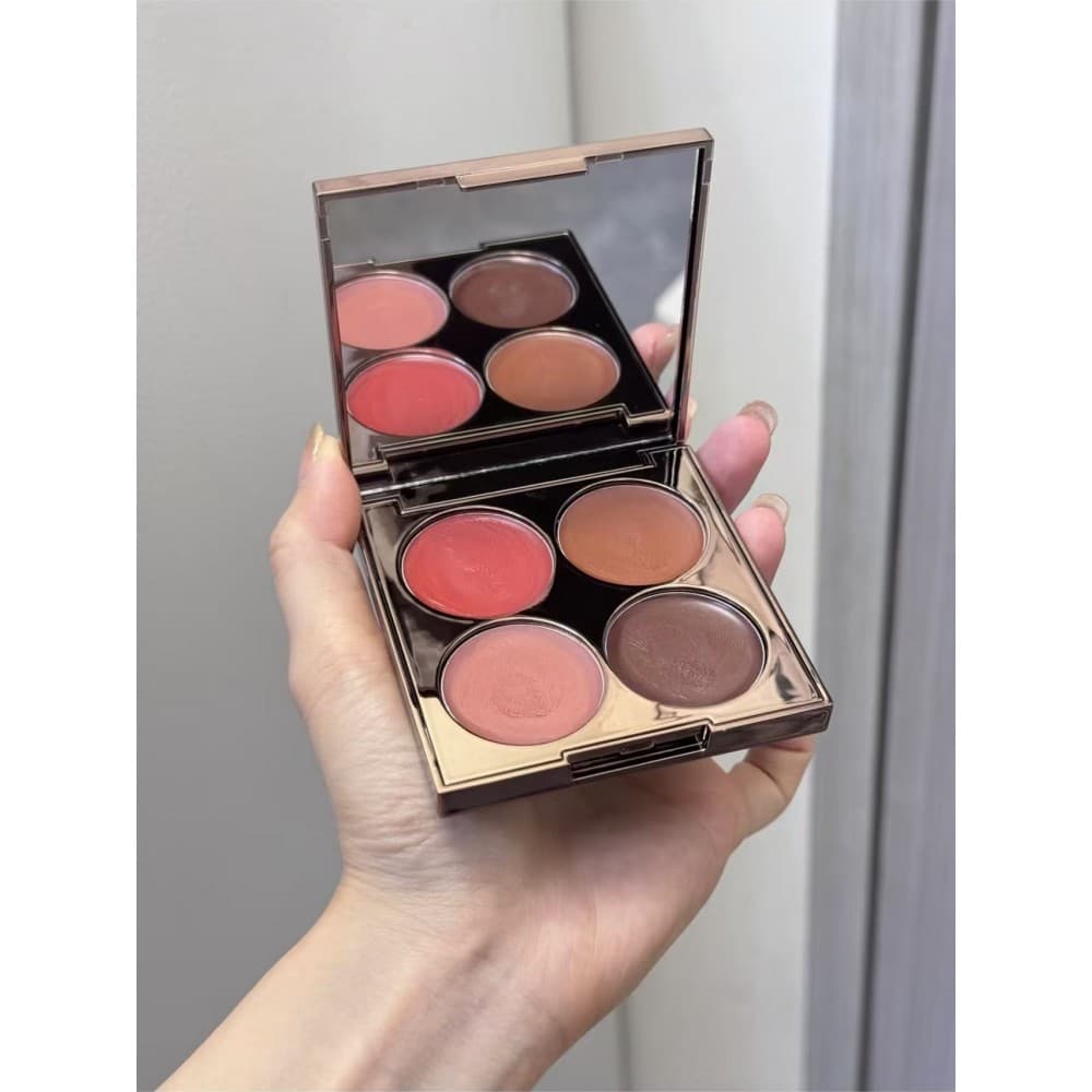 Seleção inicial de oito dias!Paleta de sombras creme multiuso de quatro cores, batom, Blush, paleta multifuncional, comb