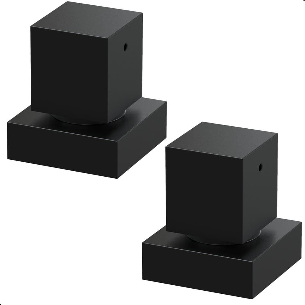 Kit 2 Acabamentos Registro Metal Preto Quadrado Padrão Deca
