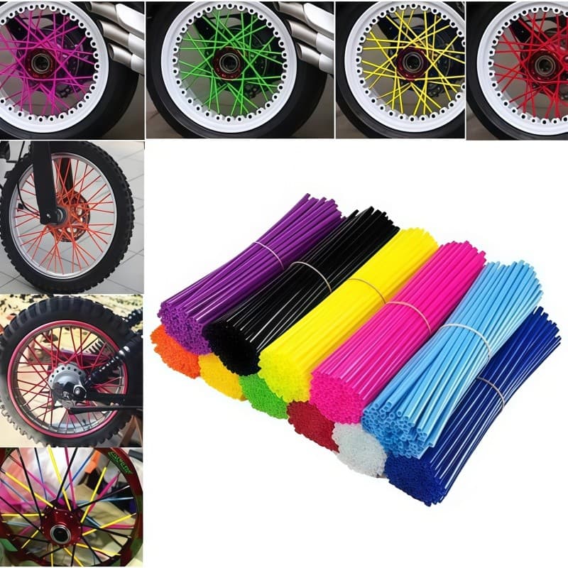 Capa De Raio Para Bike Moto Cadeira De Rodas Universal Bicicleta Canudo Cores 36 PCS