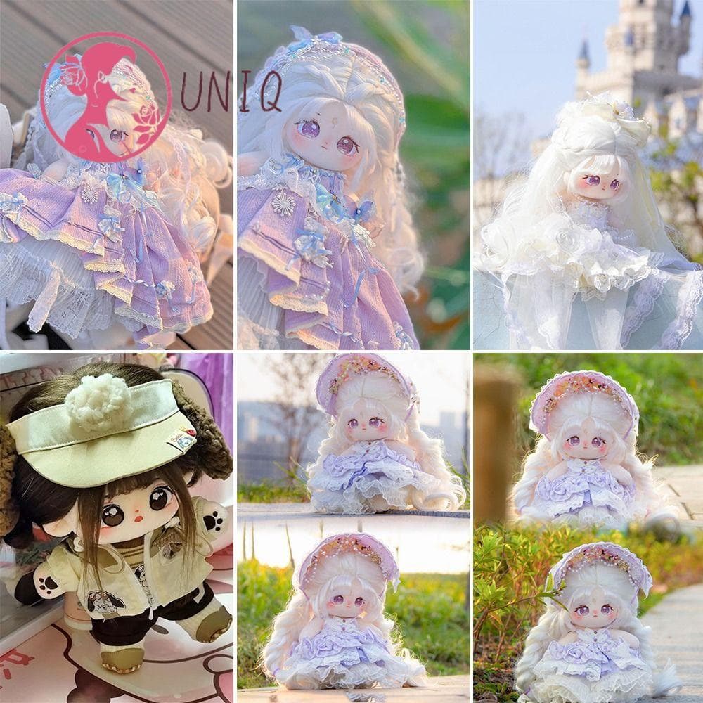 Boneca De Algodão UNIQ 20cm , Olhos Grandes Podem Mudar Roupas , Bonecas De Pano , Com Esqueleto Vestir De Bebê Brinqued