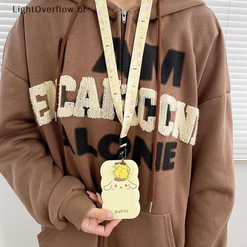 LOF Sanrio Hello Kitty Cinnamoroll Melody Cordão Para Chaves Cartão De Identificação Ônibus Academia Porta-Crachá Ne Str
