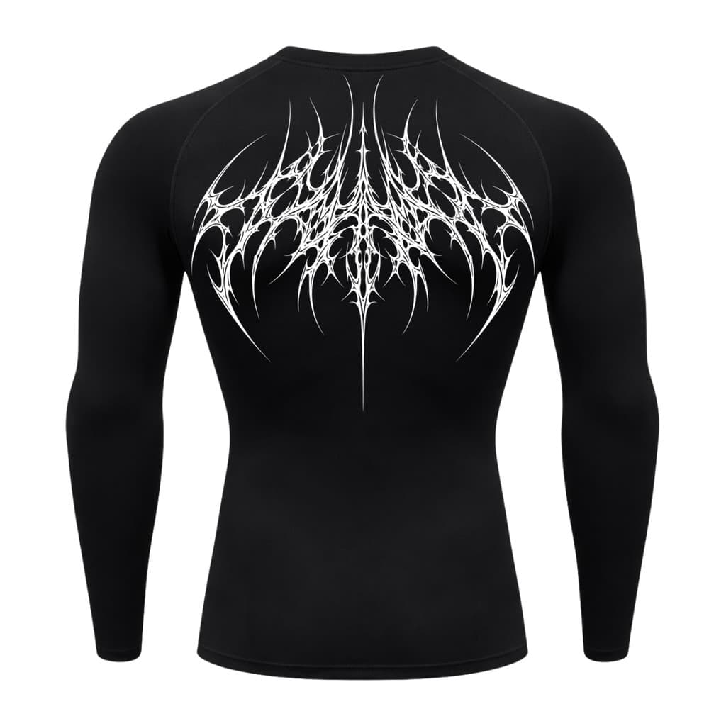 Camiseta Compressão Uv 50+ Manga Longa Cyber Tribal Atoomic Veins Structure Rash Guard