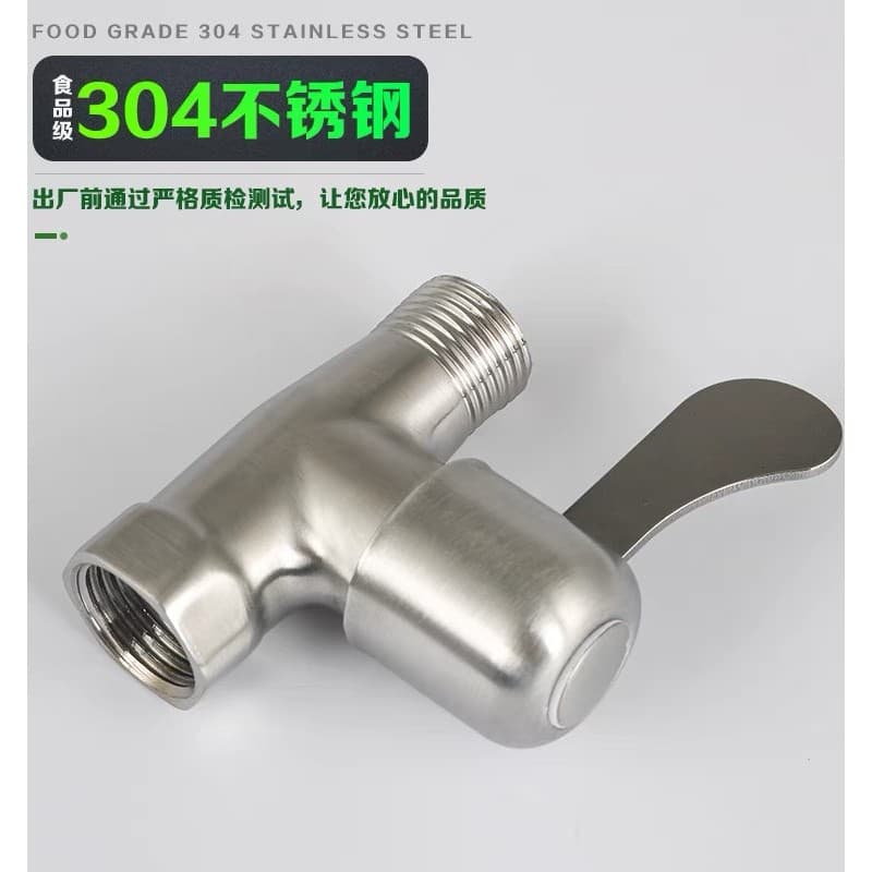 Válvula de aço inoxidável 304, interruptor de válvula de ângulo reto, 4 pontos, tubo transparente, rosca interna e exter