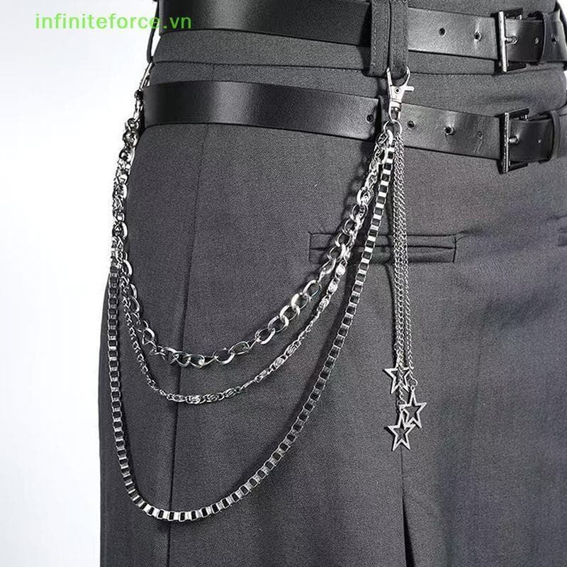 INVN Punk Fashion Star Cintura Corrente Simples sel Calças Personalizada Hip Hop Multicamadas De Acessórios De Roupas [V