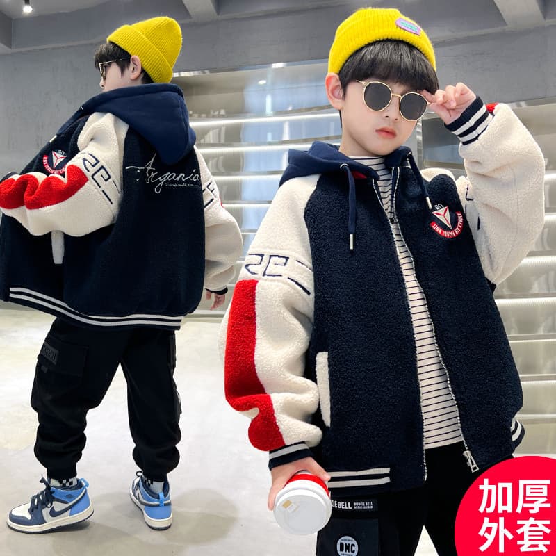 Crianças crianças roupas meninos roupas de inverno jaqueta 2025 novo estilo médio grande crianças meninos outono inverno