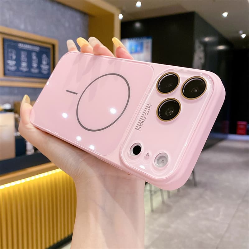 Dopamina Candy Color Capa De Telefone De Vidro Magnético Com Filme De Lente Para iPhone 17 16 15 Pro Max 5G Proteção À P