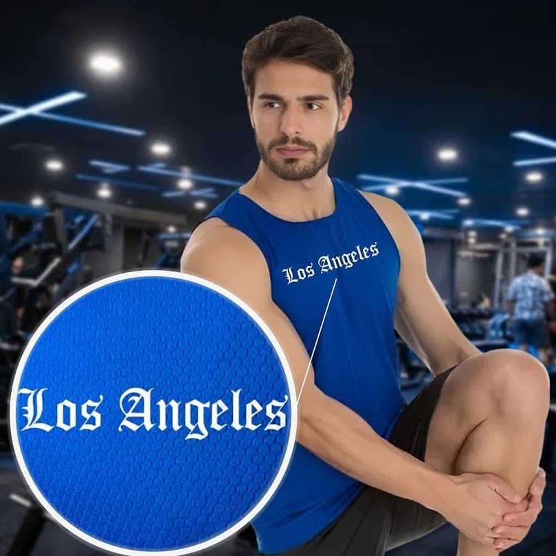 REGATA Dry Fit  Masculina - Modelo LOS ANGELES  Academia, Corrida, CrossFit, Ideal Para Treinos Intensos