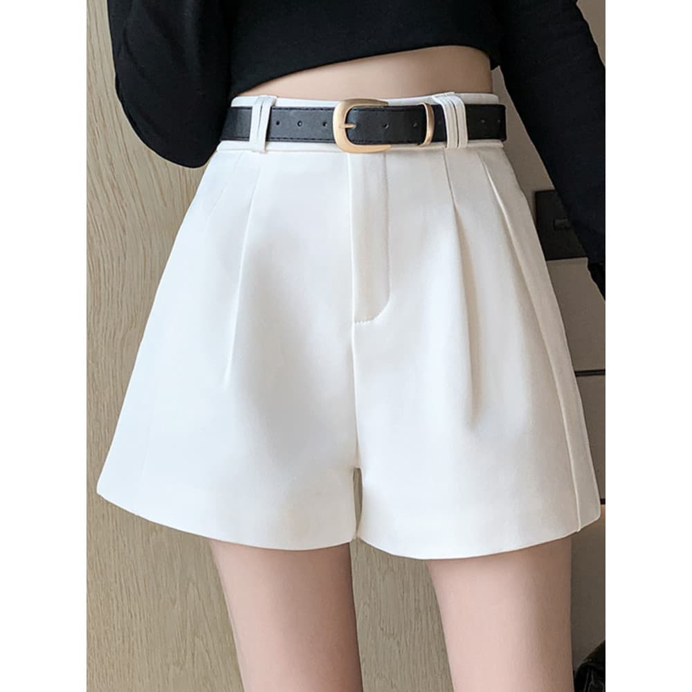 Shorts de terno branco feminino calças de verão 2026 novo estilo cintura alta a linha calças de perna larga calças femin