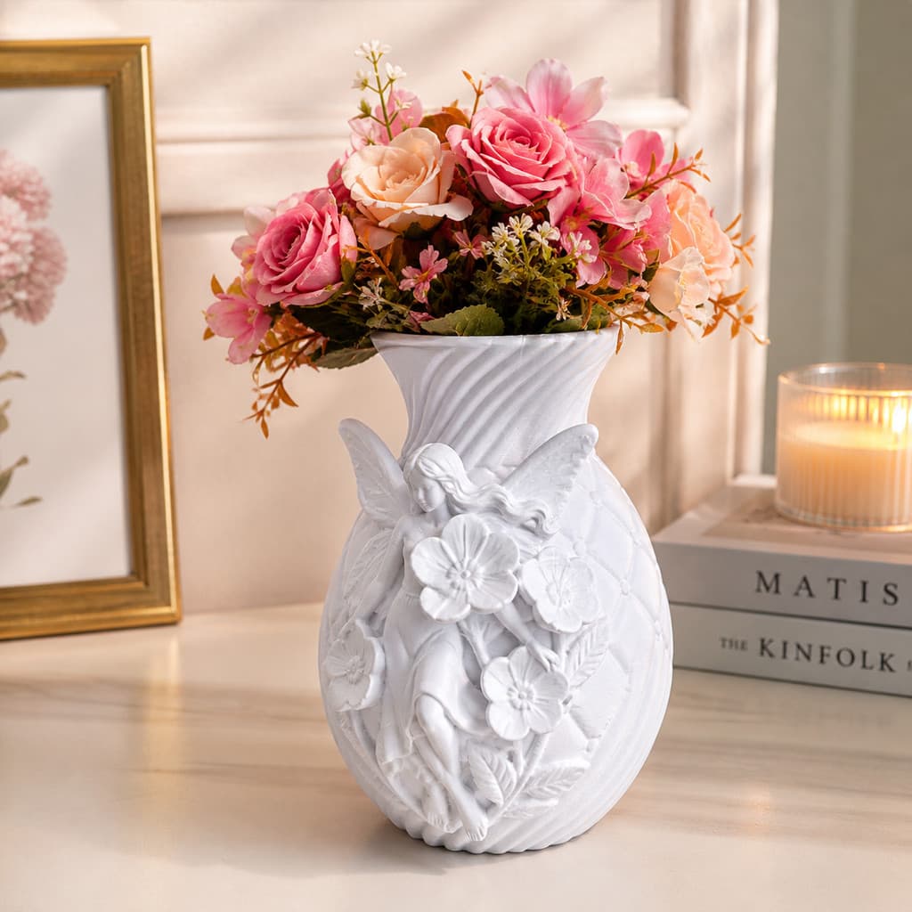 Vaso Decorativo De Rack Para Flores Artificiais Alto Relevo