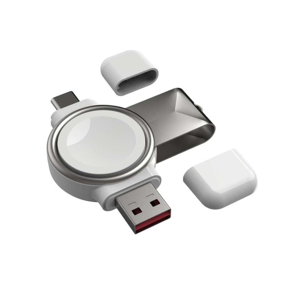QXZ Relógio Magnético Interface De Carregador Sem Fio Para Apple IWatch 7 5 SE Carregamento Rápido Portátil Tipo-C USB 2