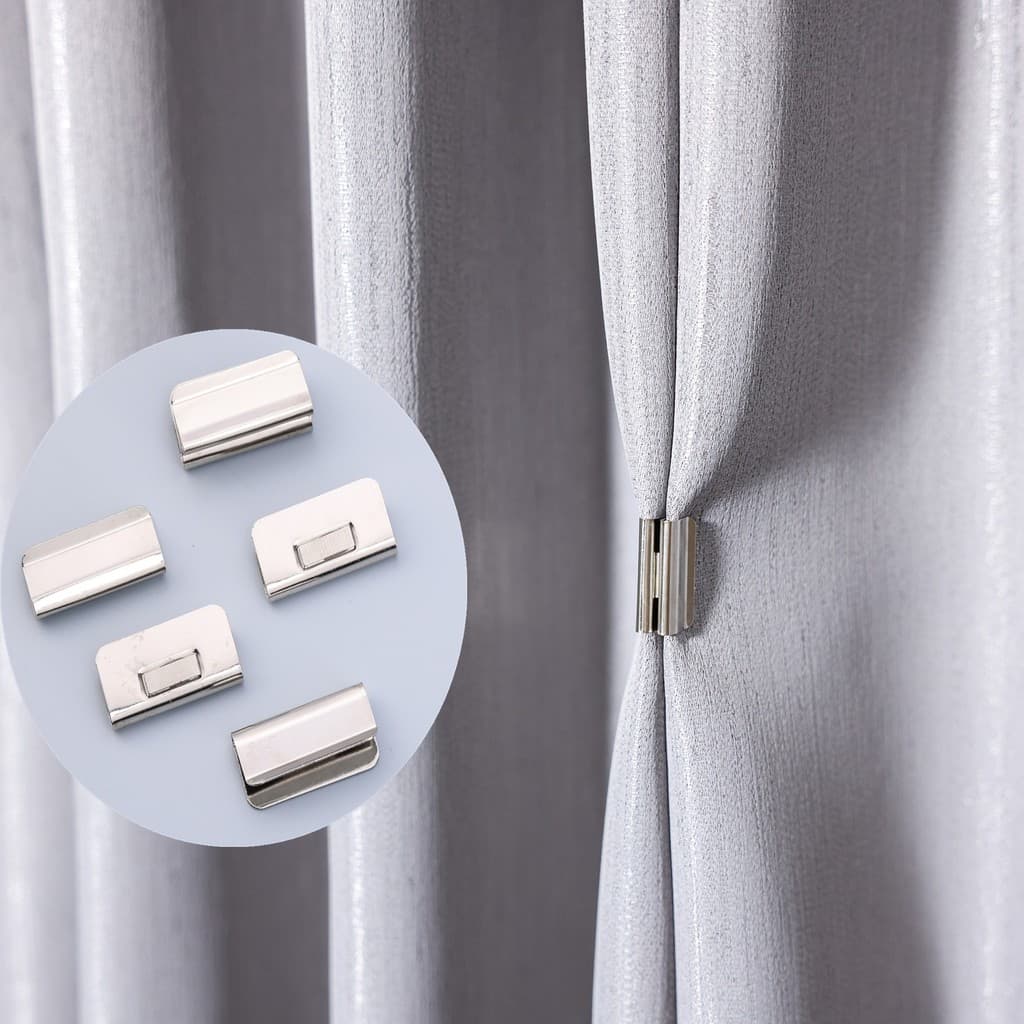 Cortina de fechamento magnético fivela de porta sem pregos cortina Blackout cama fivela clipe de fechamento par ímã port