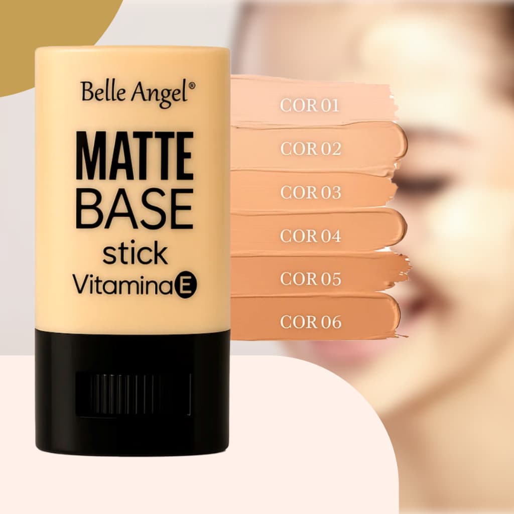 Base Stick Matte Vitamina E RB018 Belle Angel Alta Cobertura