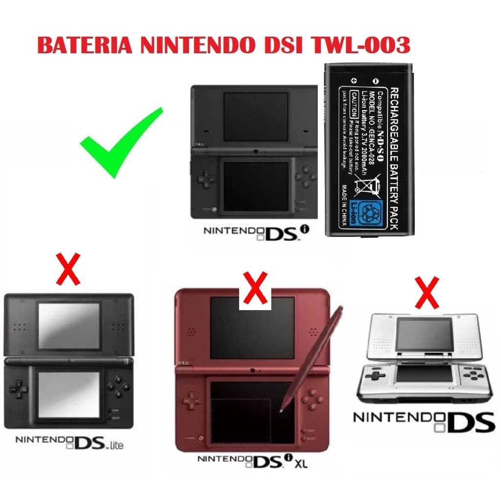 Bateria Para Nintendo Dsi  TWL-003 Envio Imediato **Apenas o Modelo DSi**