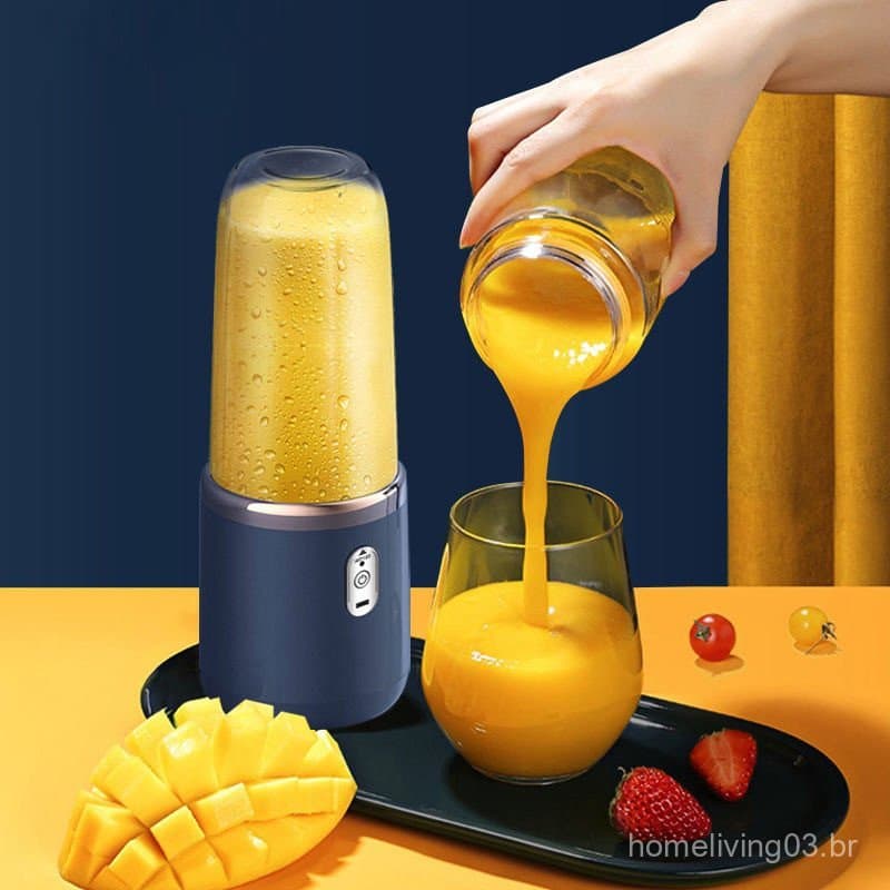 Mini Liquidificador Portátil Recarregável para Estudantes e Uso Doméstico, Liquidificador Multifuncional, Copo para Suco