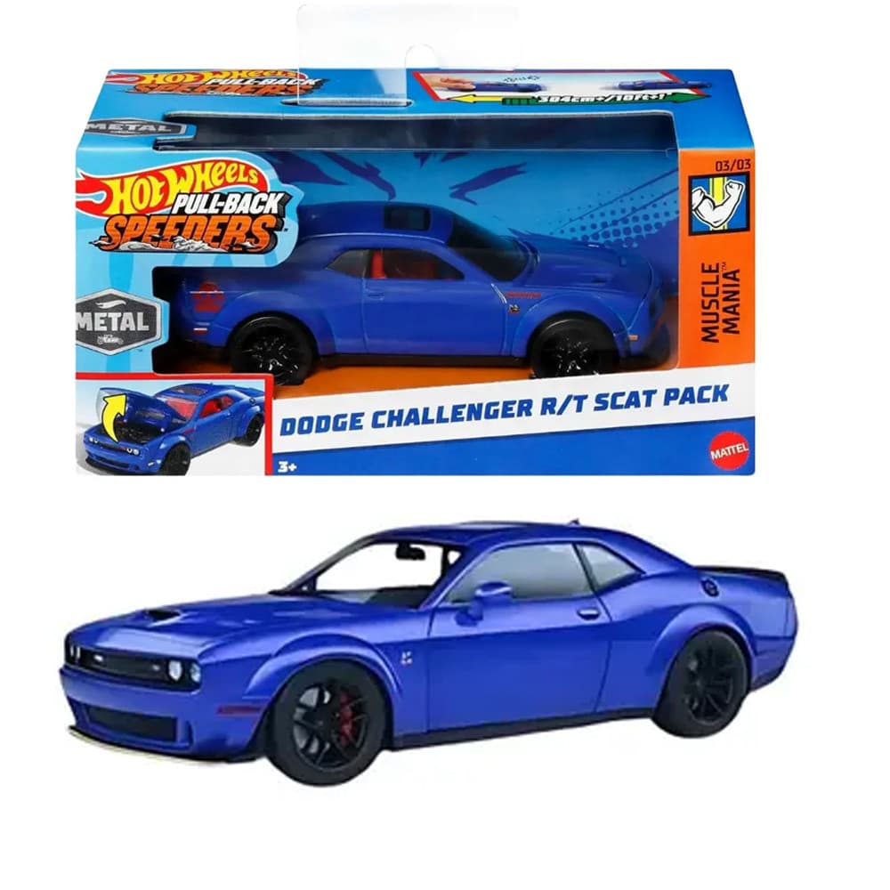 Carrinho Hot Wheels Pull-Back Speeders Dodge Challenger R/T