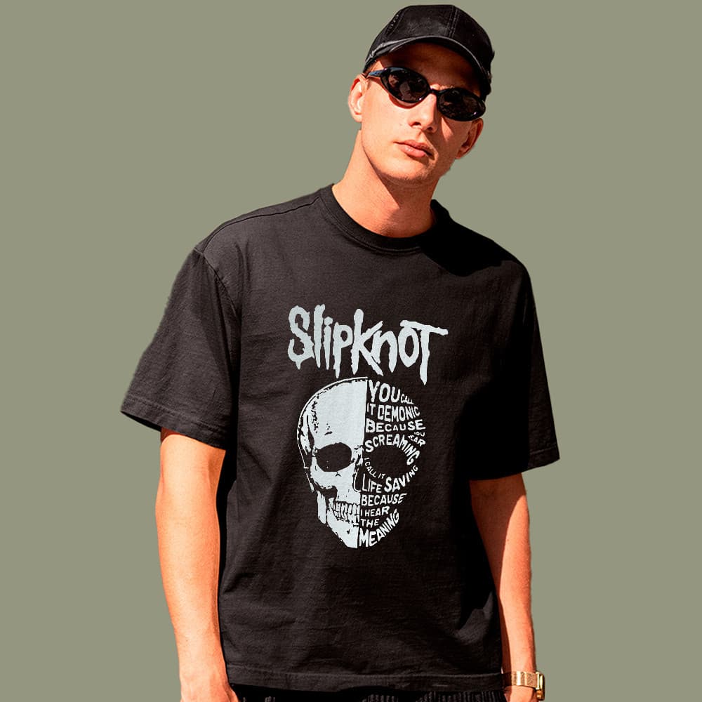 Camiseta Básica Slipknot Metal Skull Rock Clássico 100% Algodão