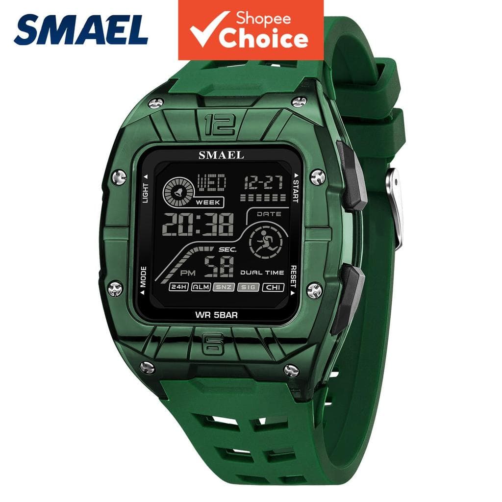 Relógio Esportivo Digital Masculino Smael Com Alarme , Carrilhão De Hora , Luz De Fundo , Presente Elegante
