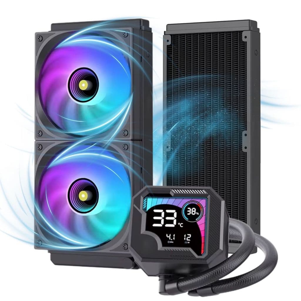 Water Cooler 240mm Aura Ice Black Argb Intel e Amd Display Temperatura