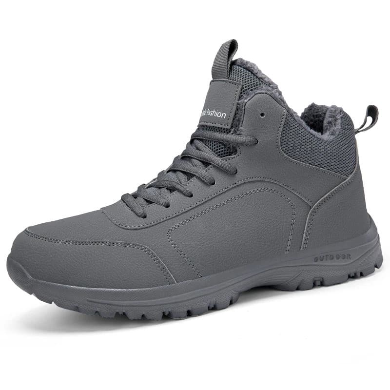 Botas de inverno masculinas para neve, forradas com pele, calçados casuais antiderrapantes, adequadas para caminhadas, t