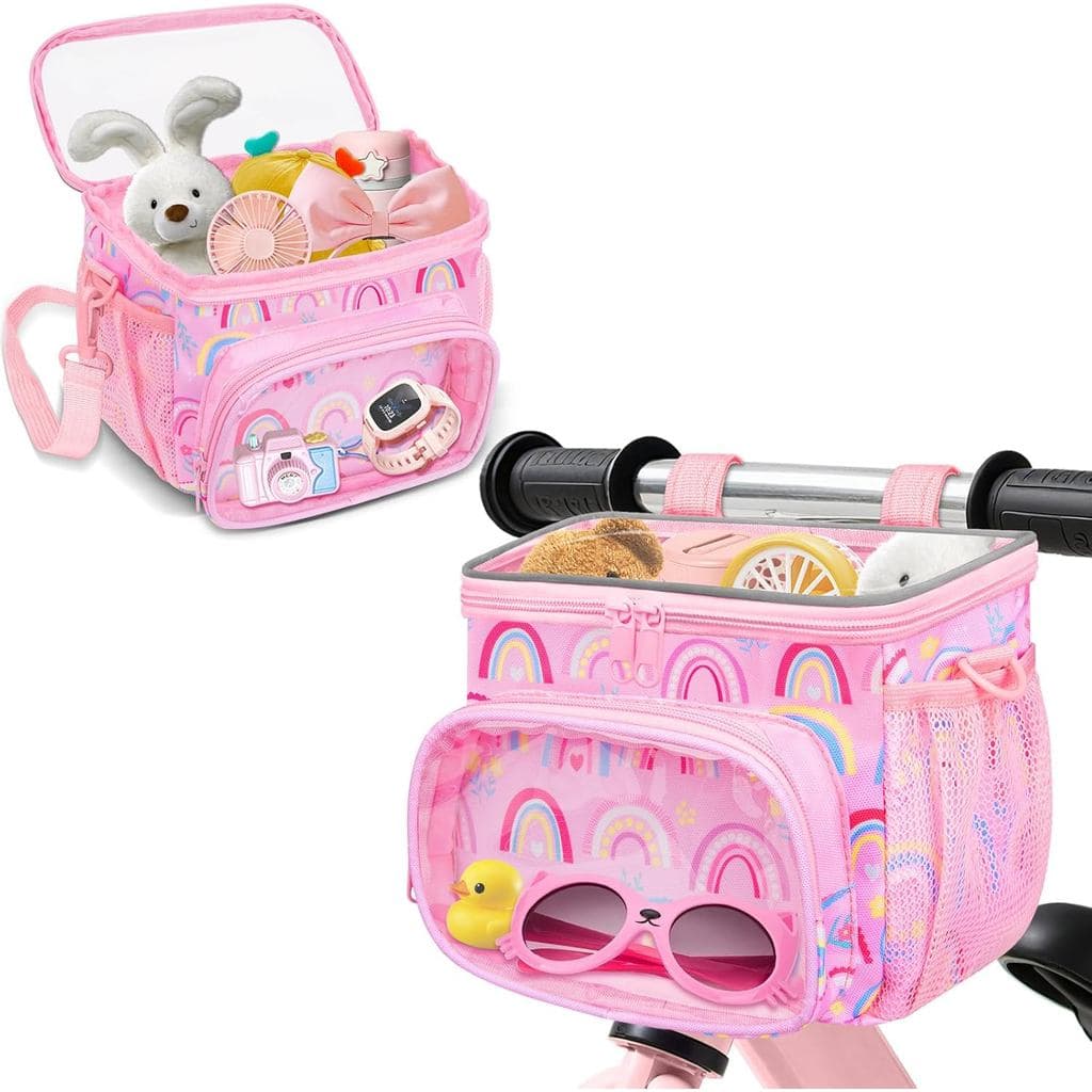 Cesta para Bicicleta Infantil, Cesta Frontal Impermeável para Bicicleta com Alça de Ombro, Acessórios Fofos para Bicicle