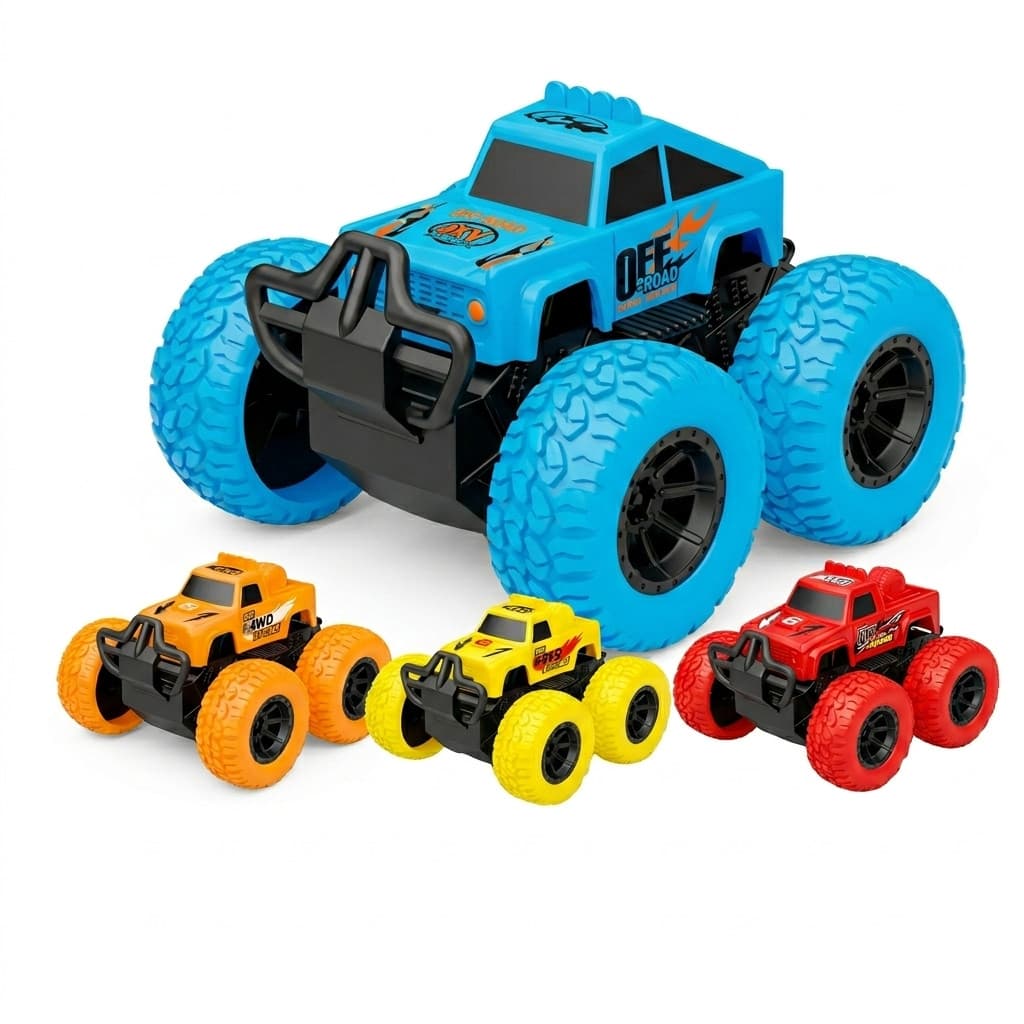 Kit Carrinho Fricção OffRoad divertido c 4 unidades colorido
