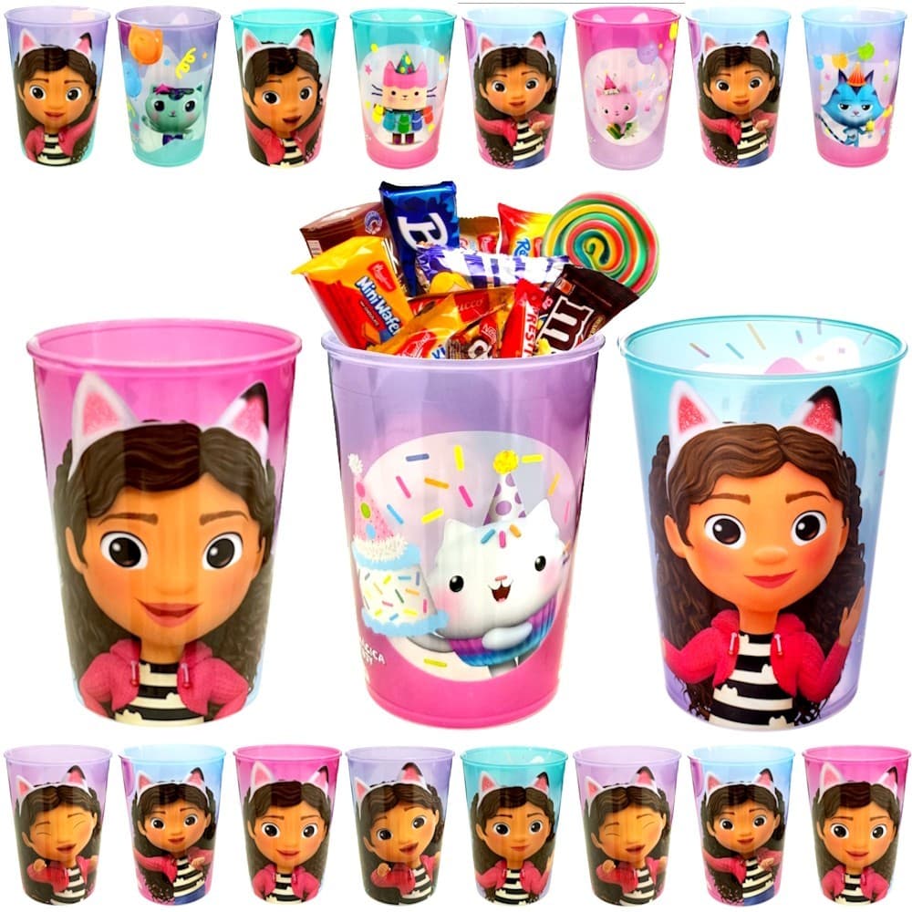 Kit 30, 40 ou 50 Copos Casa Mágica Da Gabby 320ml Lembrancinha Festa Aniversário Infantil Decoração