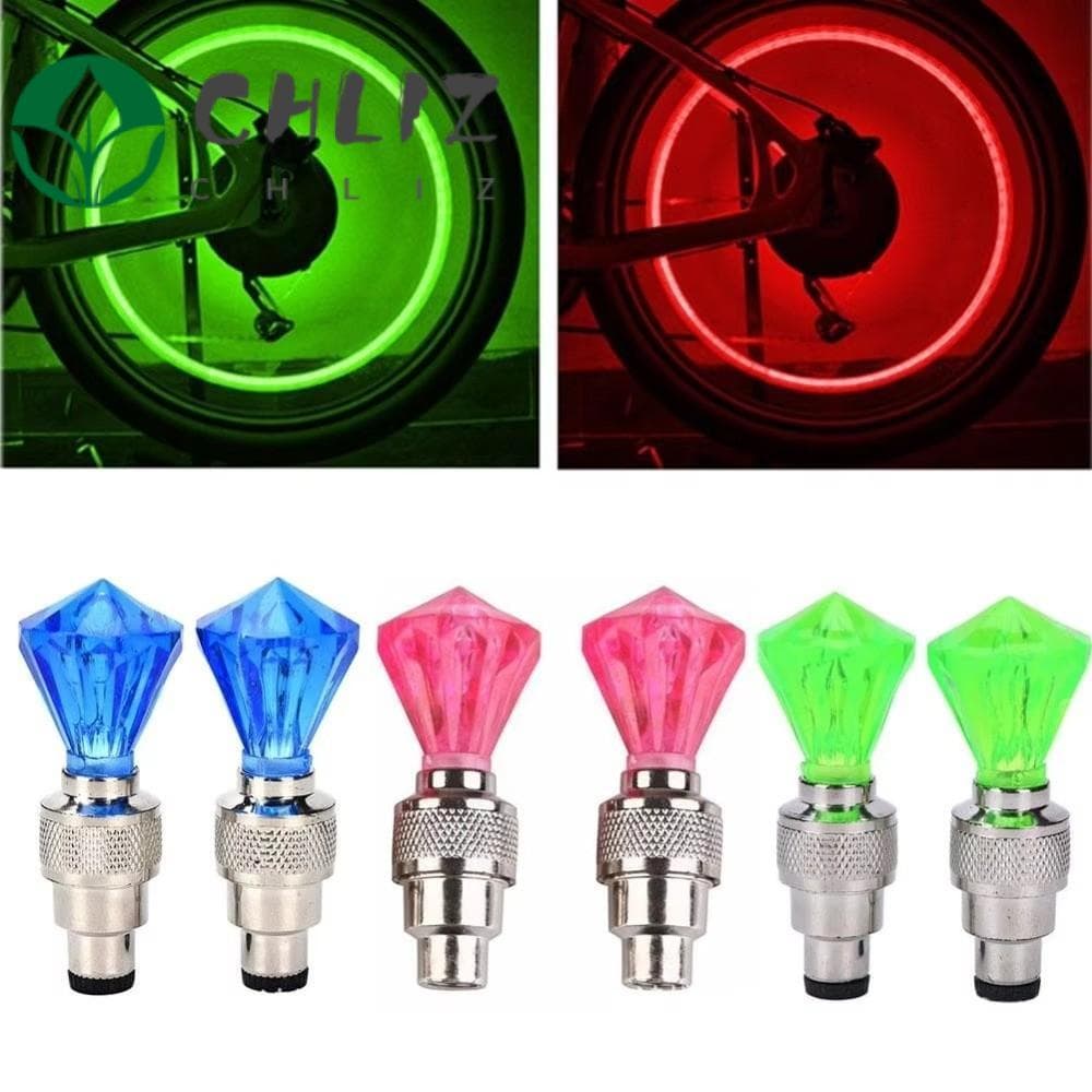 CHLIZ 2 Pcs Luzes De Tampa De Válvula De Pneu , Luz De Flash À Prova D'água LED Roda De Bicicleta , Lâmpada De Néon Em F