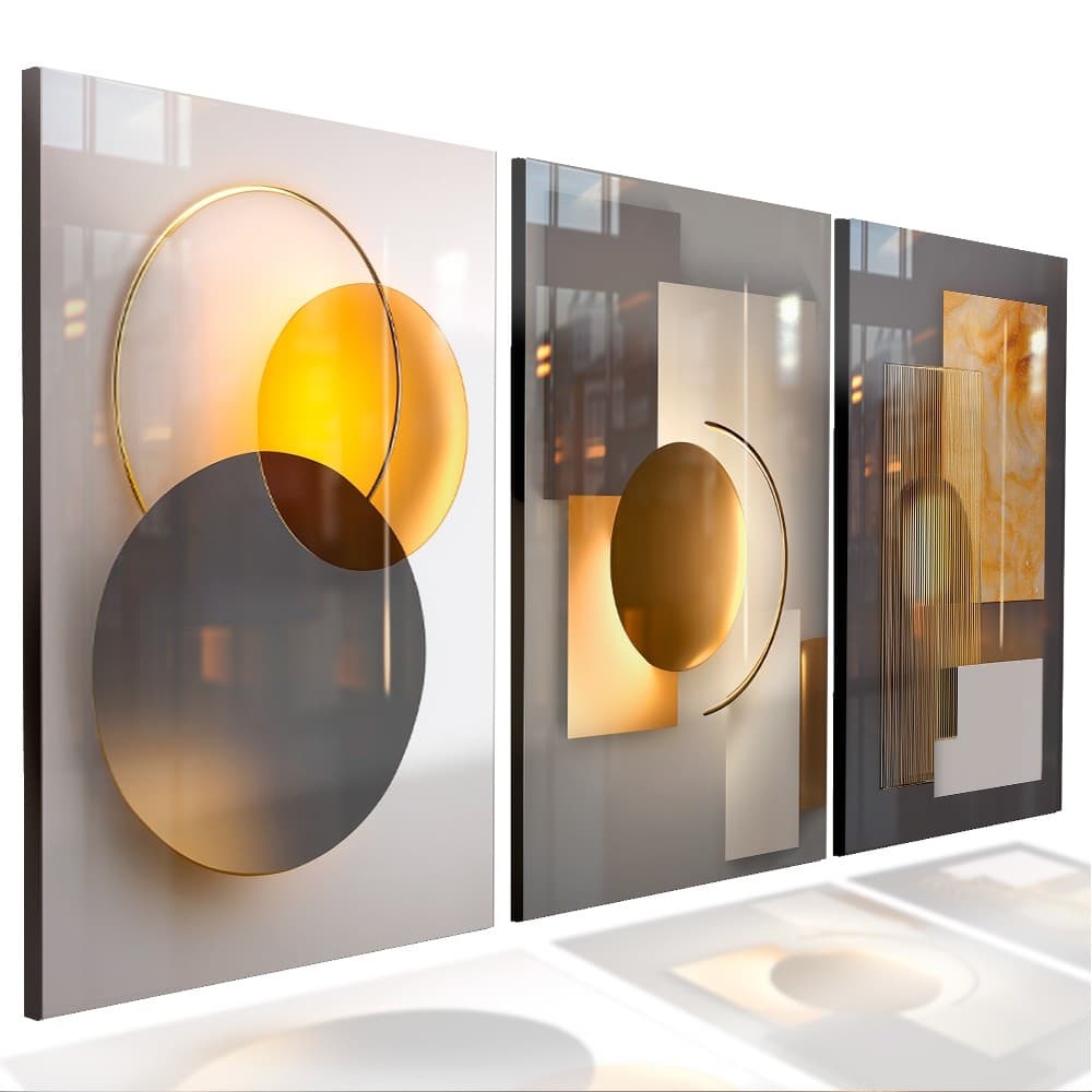 Quadros Decorativos Sala Quarto Vasos Flores Abstrato Moderno Luxo Decoração