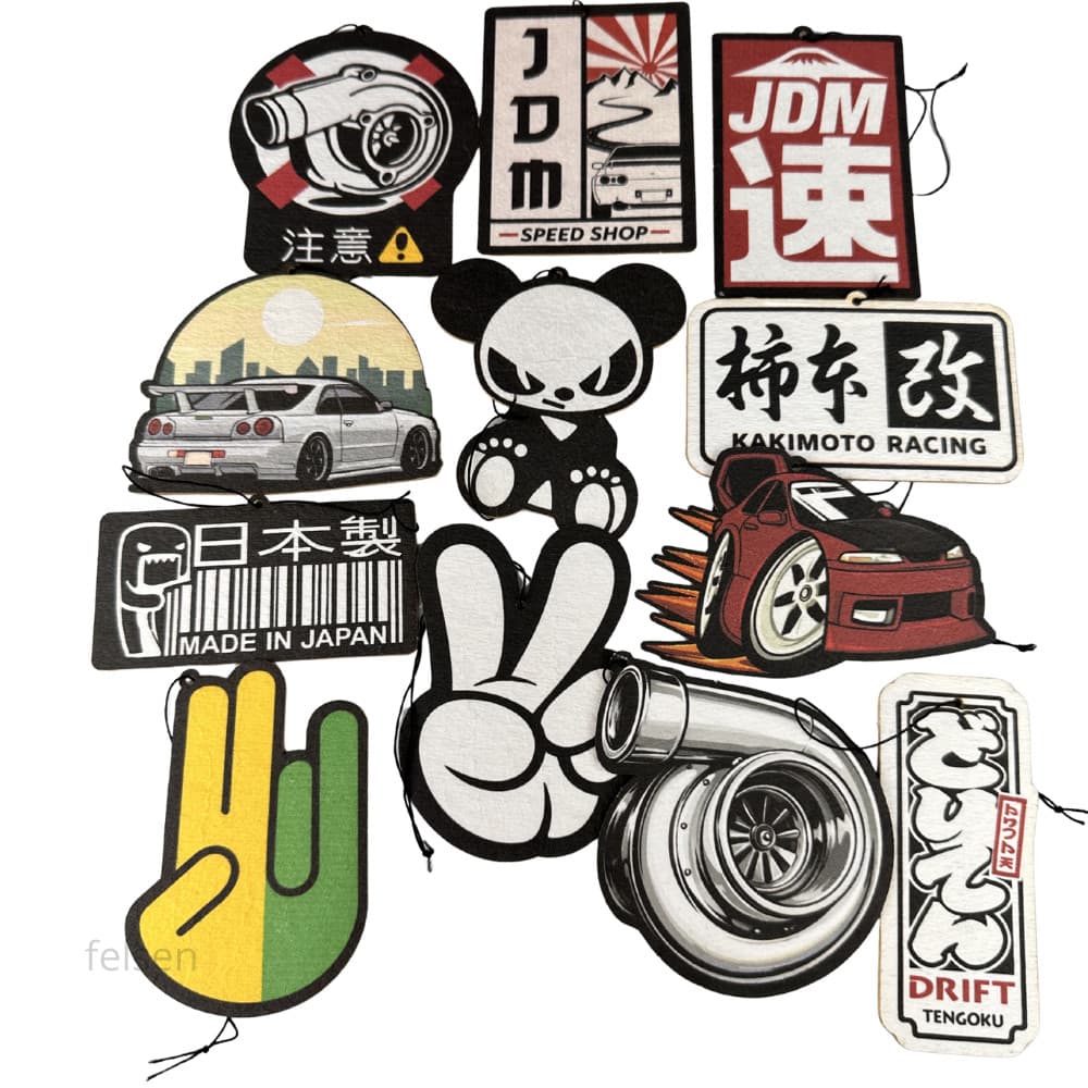 Kit 6 ou 12 Aromatizante Automotivo JDM Cheirinho de Carro Drift Turbo Japão