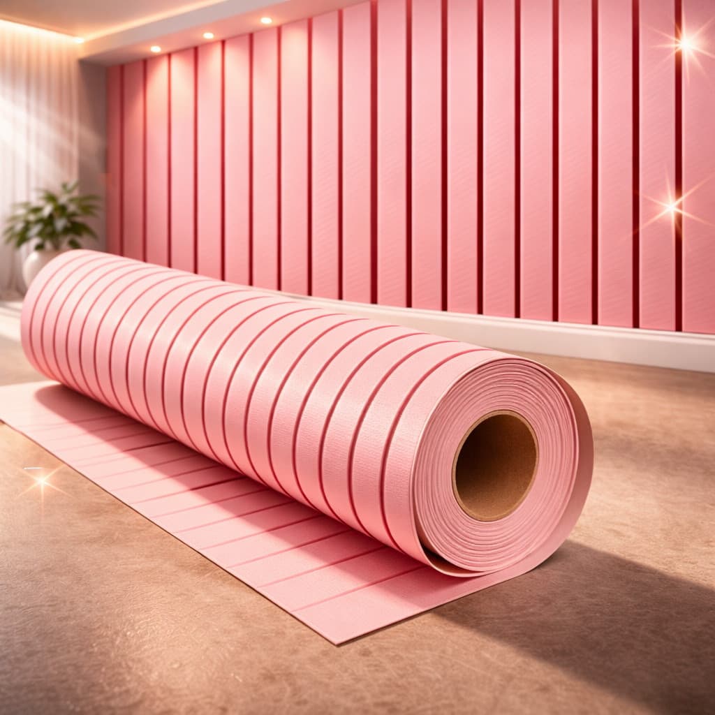 Papel de Parede Adesivo Ripado Rosa 3D Lavável Autocolante Painel Ripado Sala Quarto Feminino Decoração