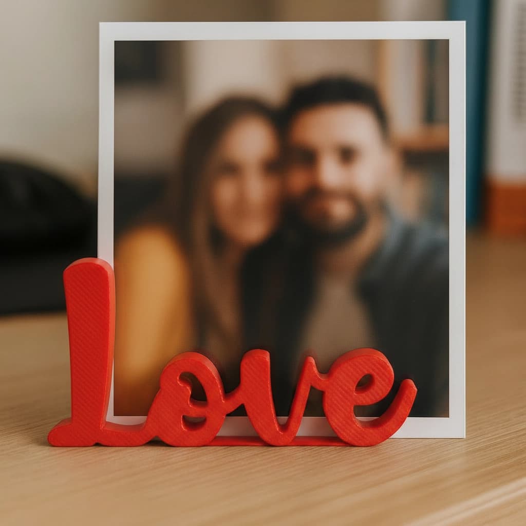 Enfeite Suporte Porta Foto Love Decoração Mesa Escritório Apoio de Foto  Presente Criativo