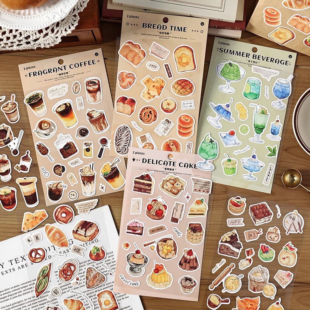 Diário de açúcar Showa caderno adesivo Retro café bolo pão sobremesa comida caderno papel ins adesivo