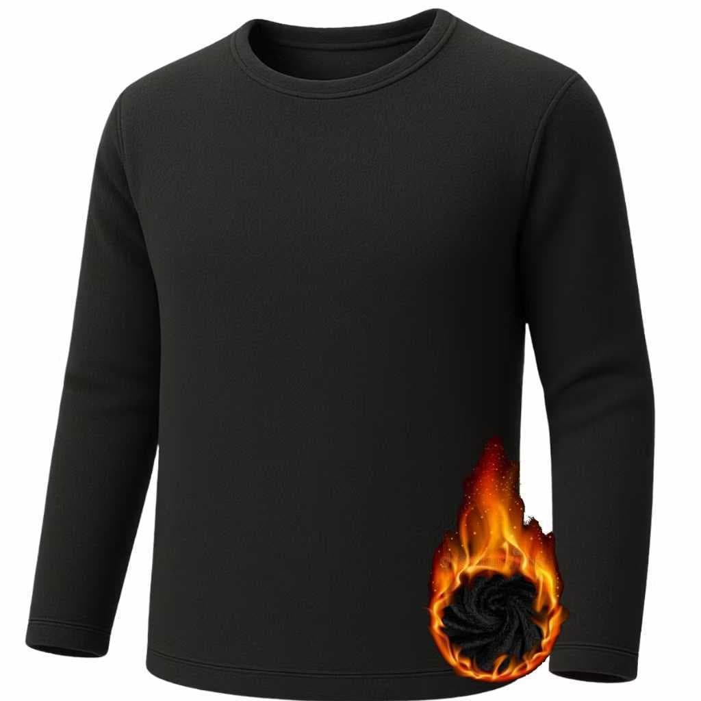 Camisa Térmica Masculina Peluciada Manga Longa Segunda Pele Blusa Flanelada Para Frio Inverno