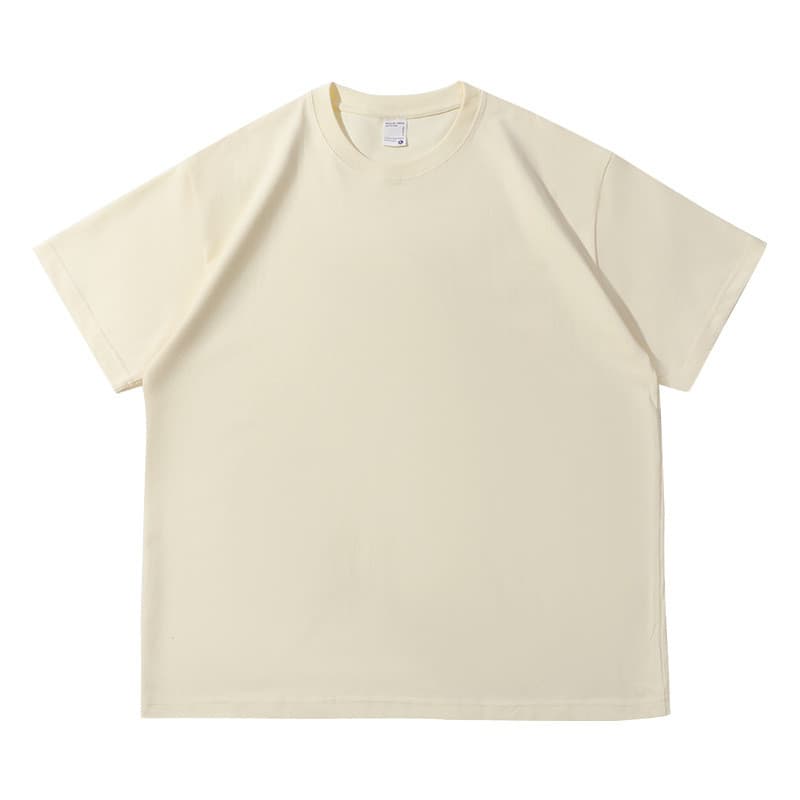 Masculino feminino puro algodão pesado caído ombro manga curta camiseta 300g solto em torno do pescoço classe personaliz
