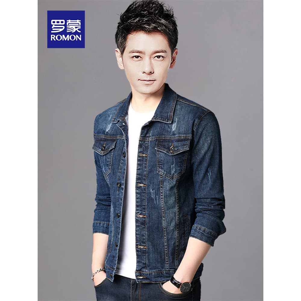 Jaqueta jeans masculina Lomon versão coreana Slim fit outono jaqueta solta top bonito Casual na moda top masculino