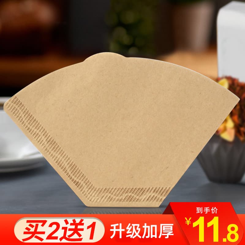 Papel de filtro de café feito à mão, gotejamento doméstico, máquina de café americana, papel de filtro 102 em forma de l