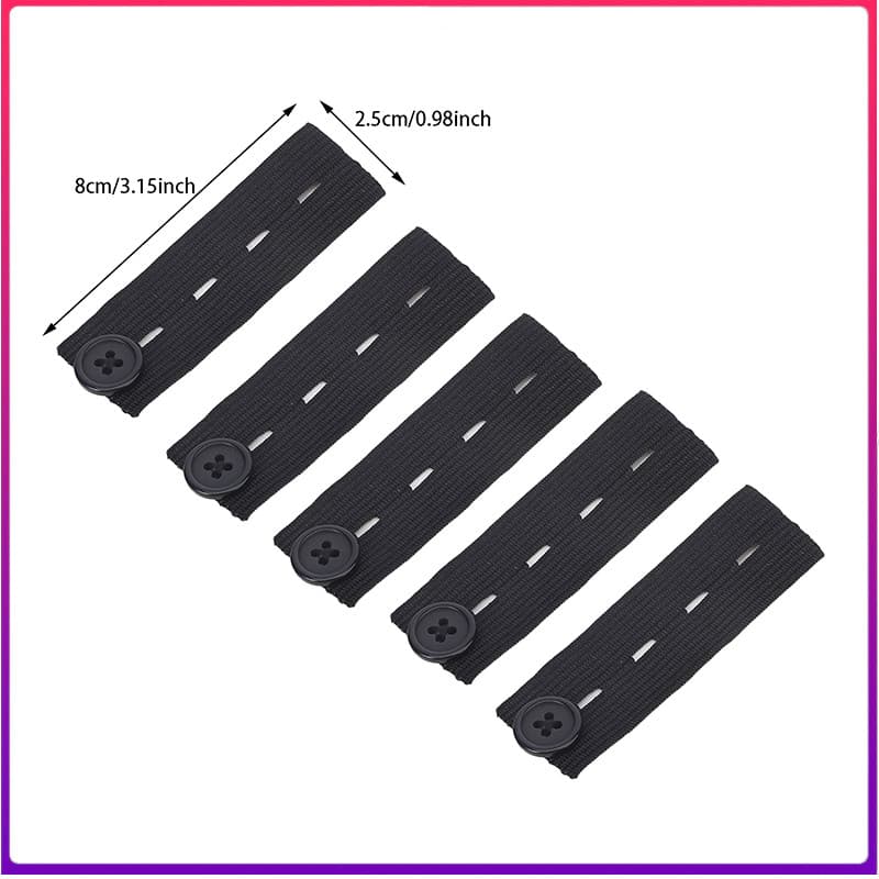 Novos Extensores De Botão Elástico 5 Unidades/1 Pacote Para Homens E Mulheres , Cintura Ajustáveis Calças , Vestido Jean