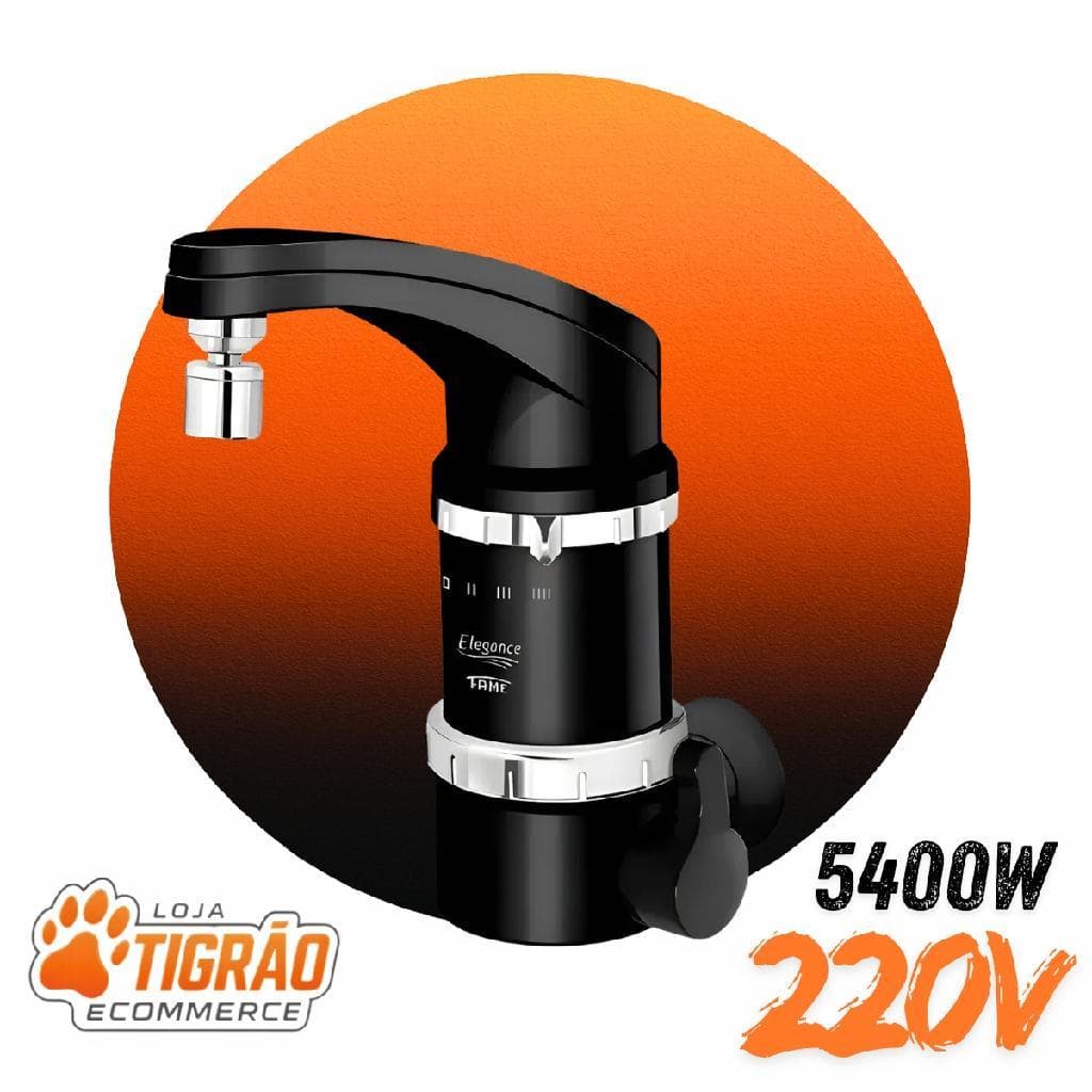 Torneira Elétrica Fame Elegance 4t 5400w Preta 220v Prd