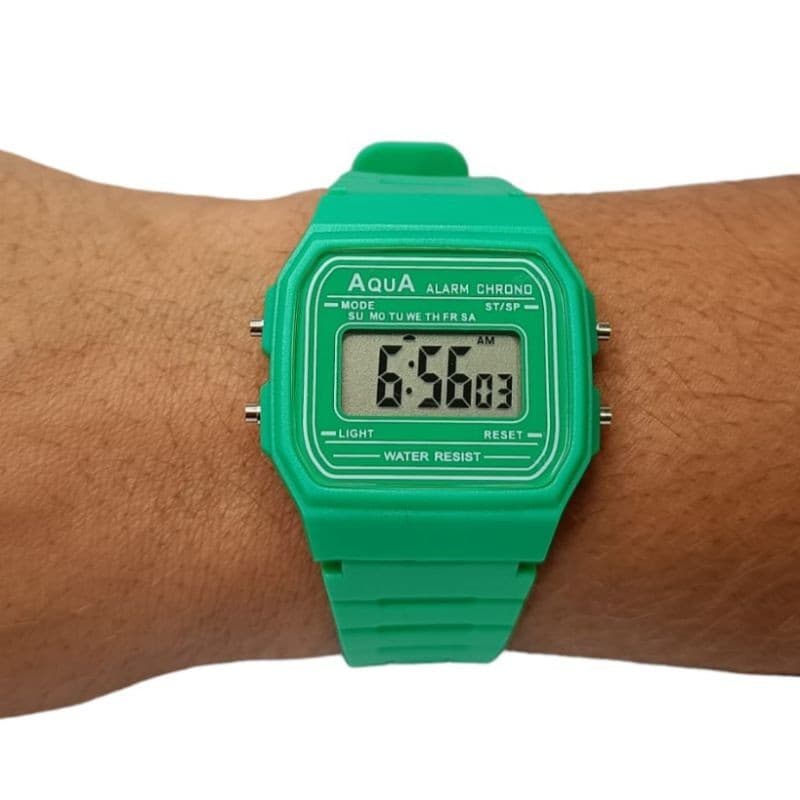 Relógio Digital Aqua AQ81 Original A Prova D'água Unissex Vintage Estilo F91W Várias Cores Adulto e Infantil