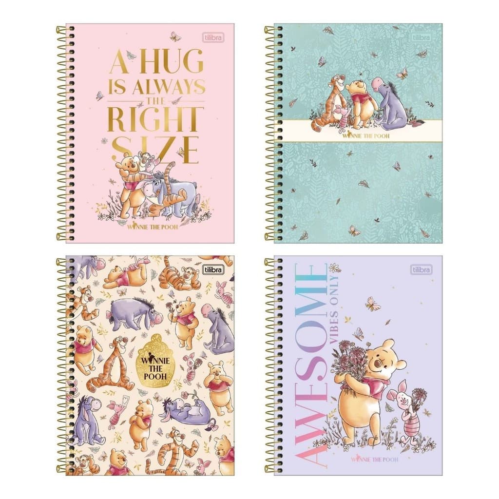 Caderno Universitário Tilibra Connect Pooh 10 Matérias 160 Folhas