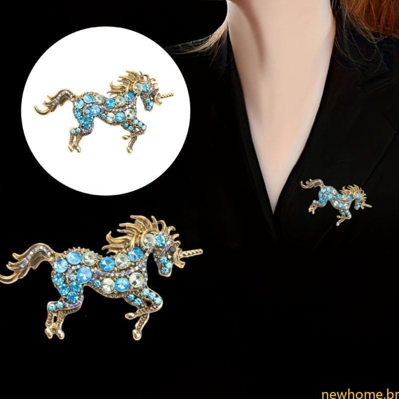 Novo Broche Exclusivo Em Forma De Unicórnio , Joia De Metal Resistente Com Trava De Segurança Para Uso Longo E Elegante