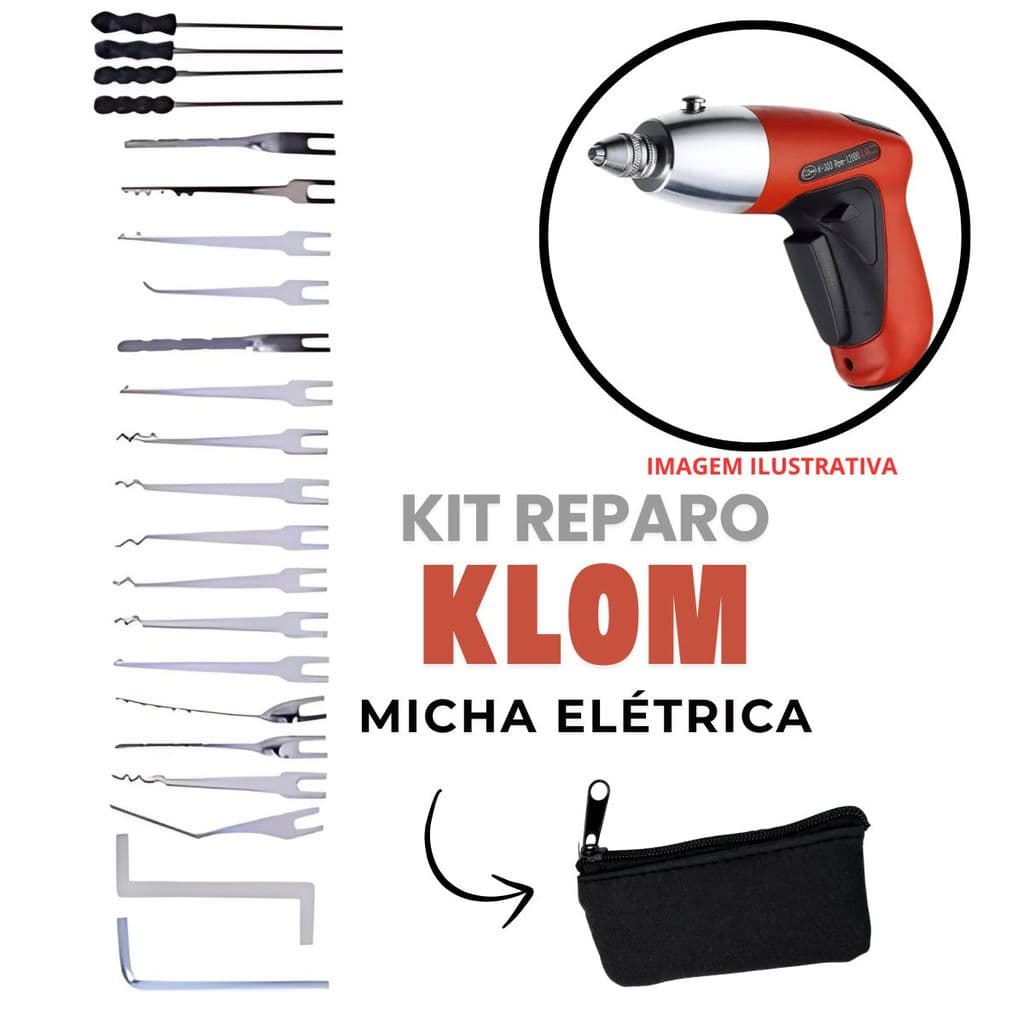 Kit Ferramentas Reparo Chaveiro Ponteiras Para Micha Abertura Automática Elétrica Klom